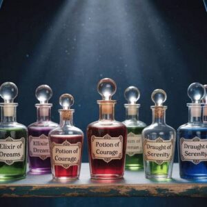 decorative potion bottles with colorful liquids1