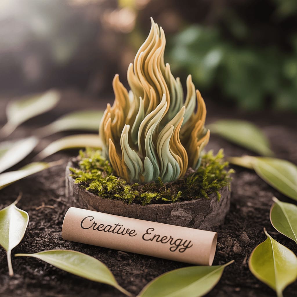 fire element symbolism with flames and creative energy
