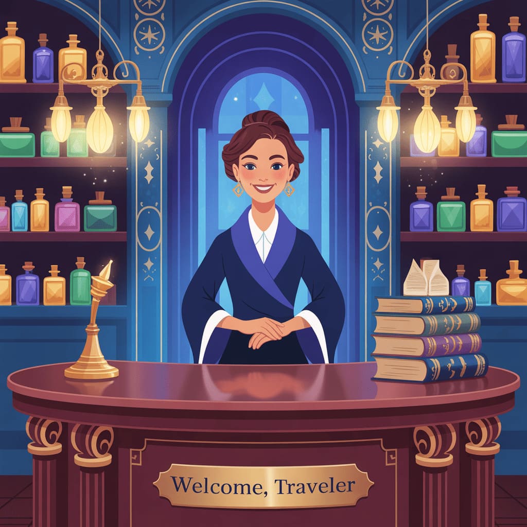 friendly magical shop owner