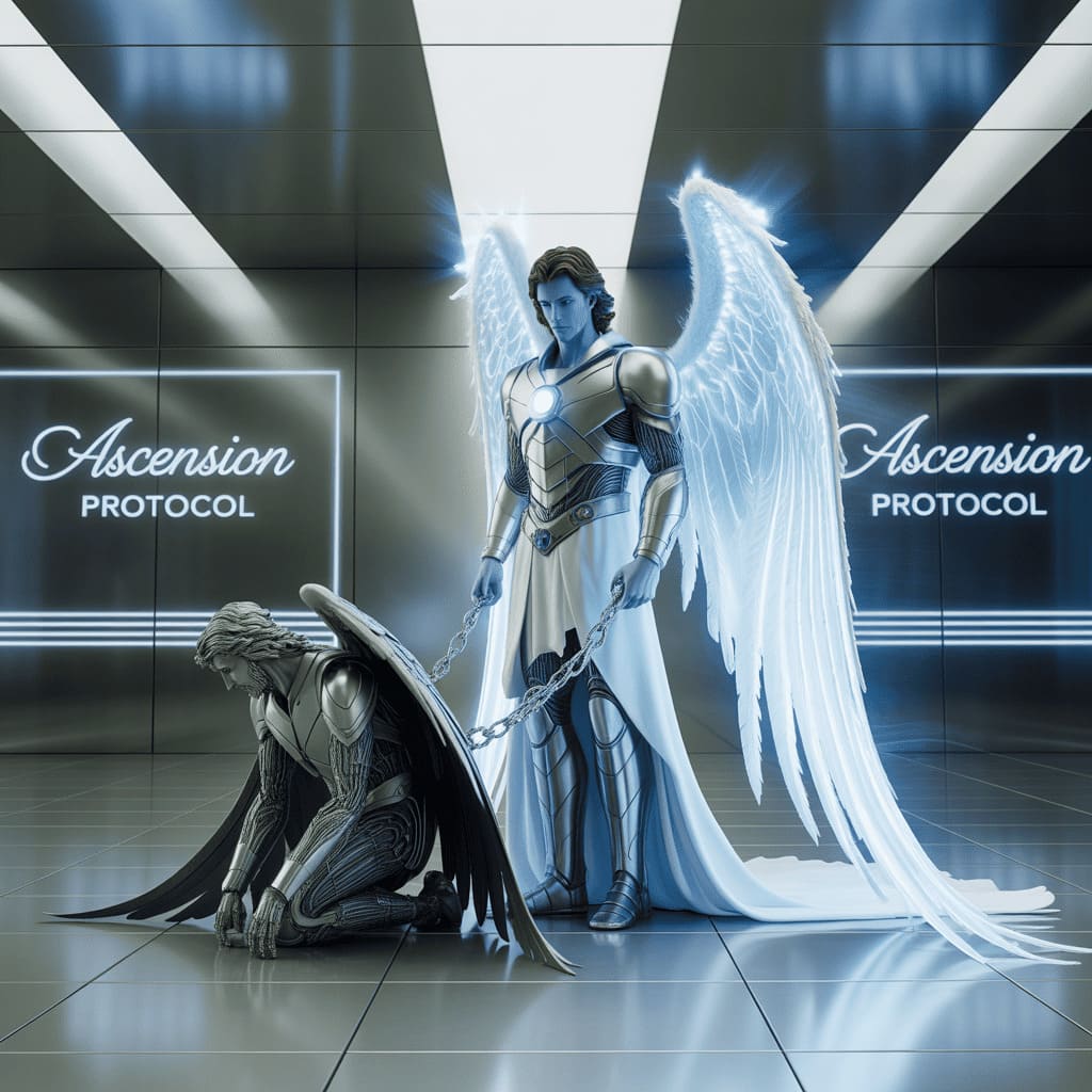 archangels-binding-fallen-angels-in-chains