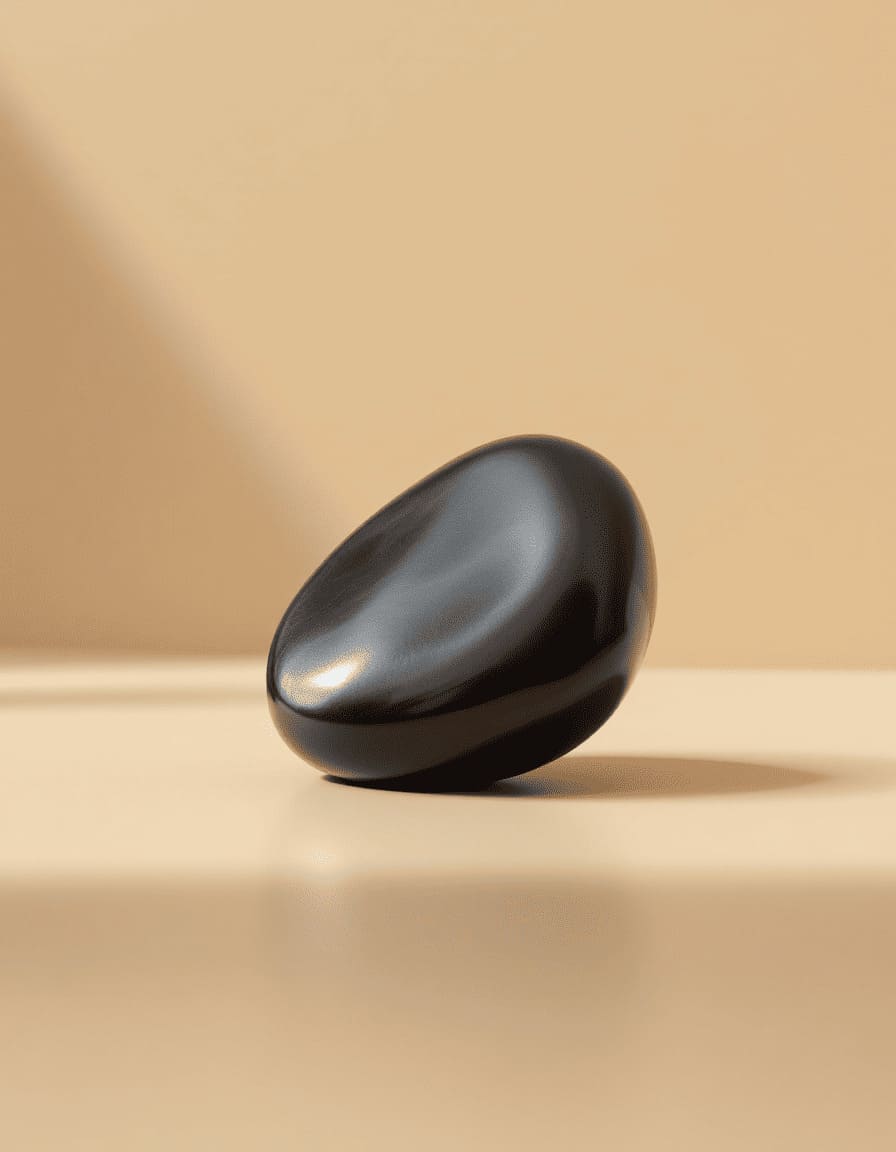 black obsidian stone polished volcanic glass reflection