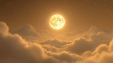 full moon glowing night sky mystical