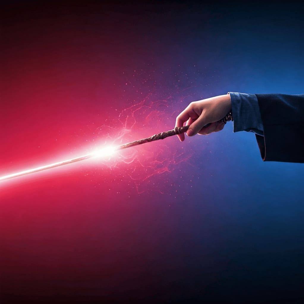 red spell beam disarming wand from hand