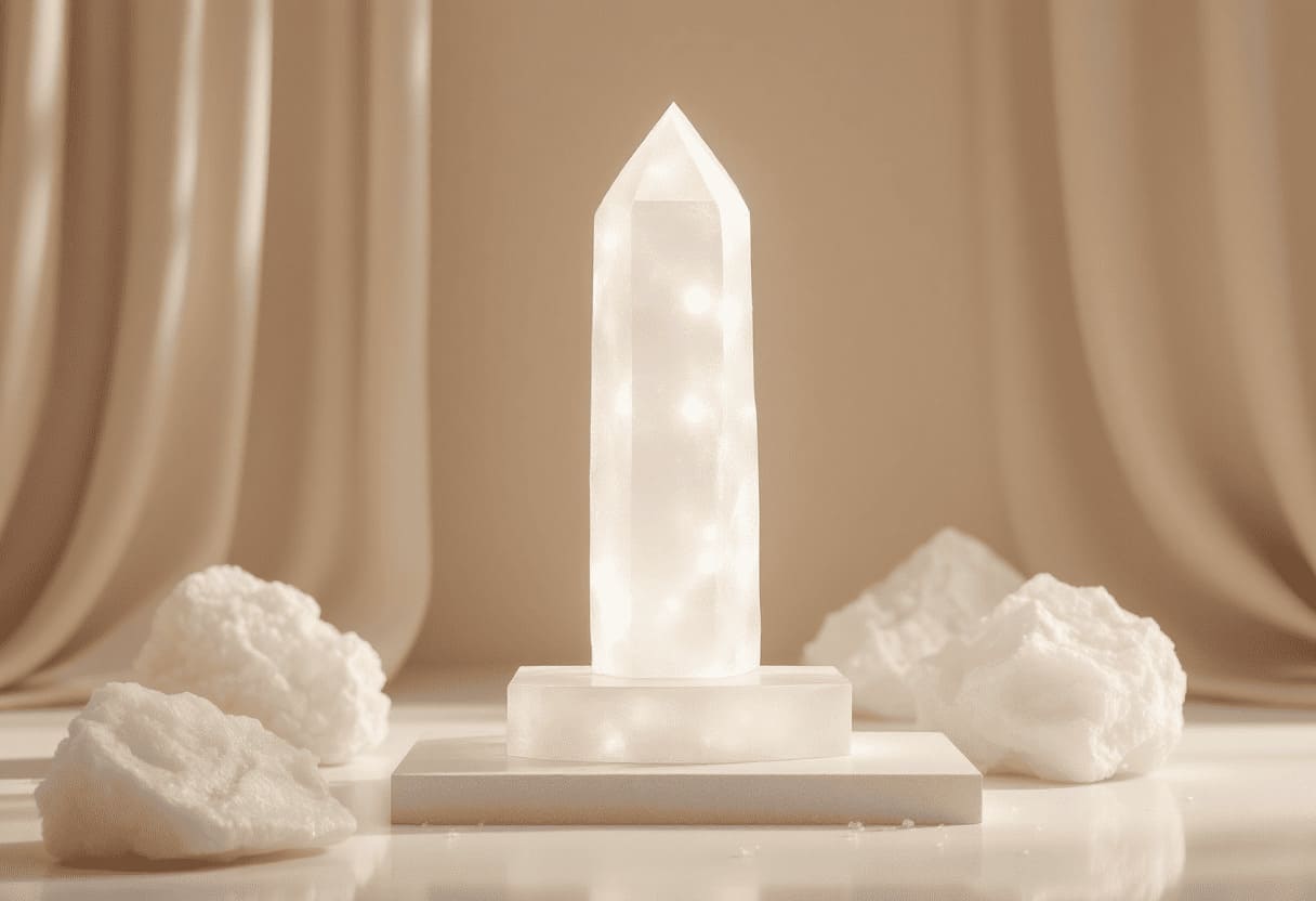selenite crystal tower white translucent wand