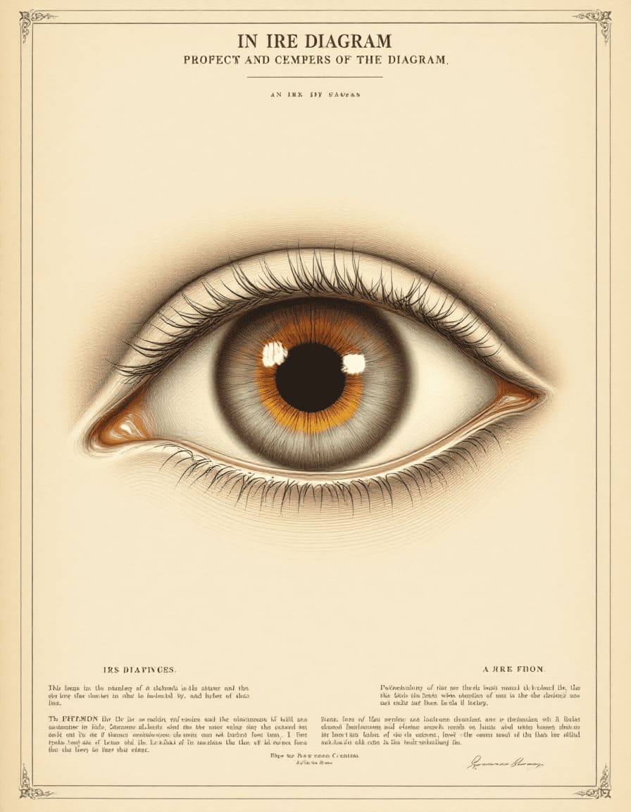 vintage medical illustration iris eye diagram 19th century