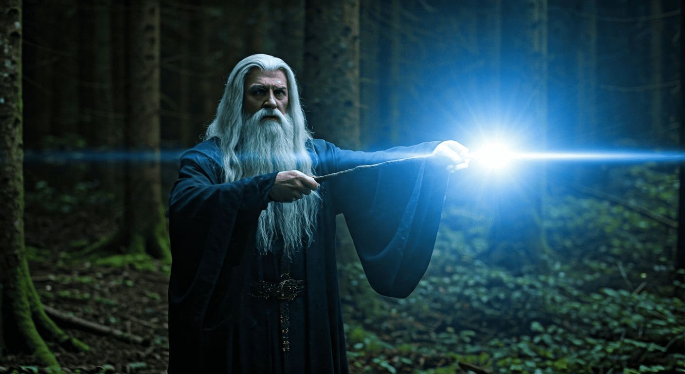 wizard holding