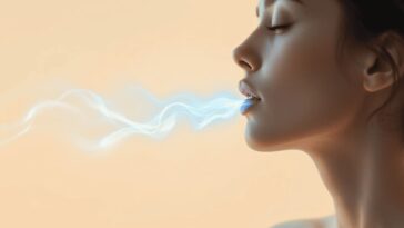 cool healing breath visualization, blue light, calming energy