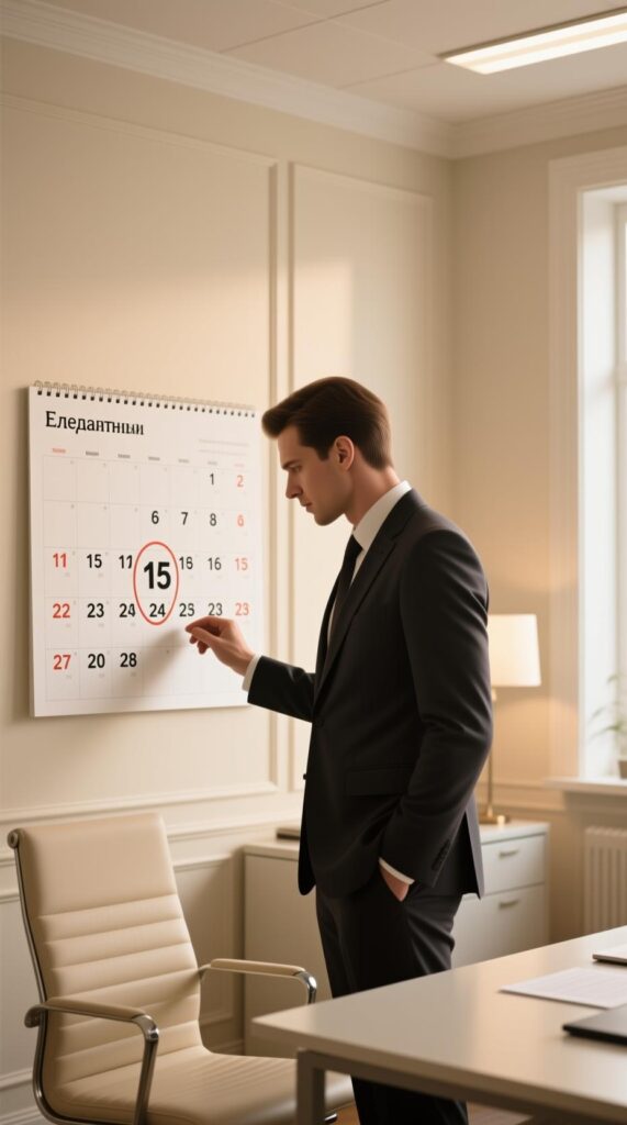 person looking at calendar with birth date circled