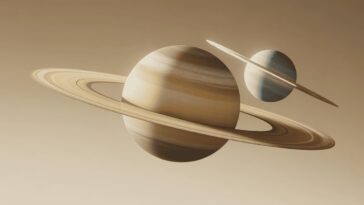 saturn neptun conjunction cosmic artistic illustration mystical