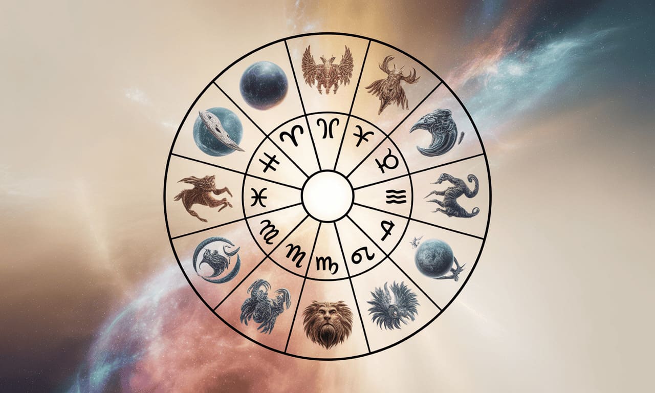 zodiac wheel astrology symbols mystical