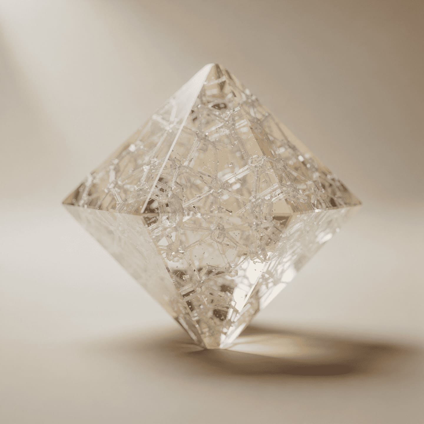 alum crystal structure octahedron geometry scientific illustration