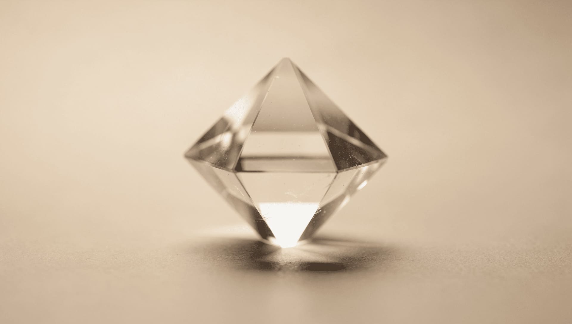 clear transparent alum crystal octahedron facets