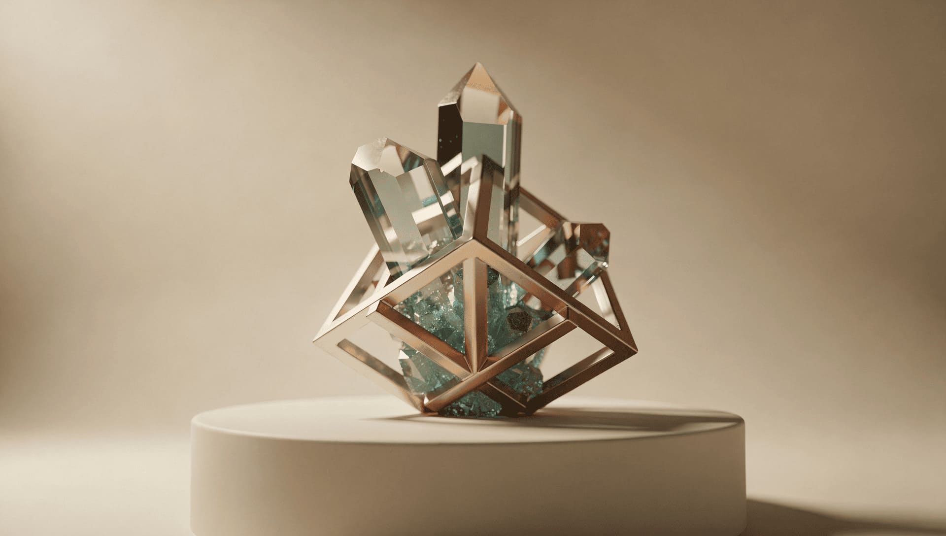 copper sulfate blue crystal geometric structure